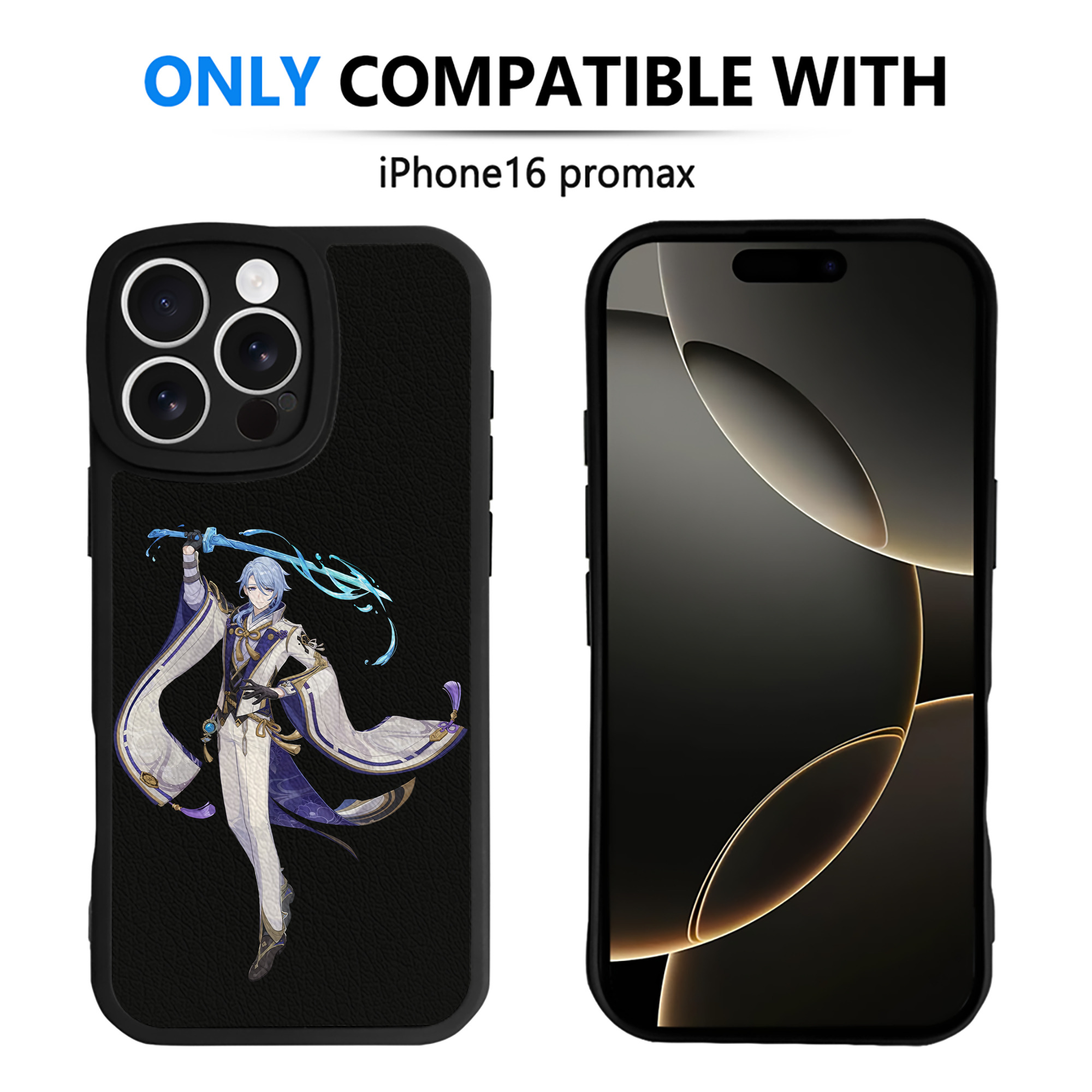 げんし神 神里綾人 かみさとあやと genshin Kamisato Ayato 【iPhone 16シリーズ対応】シリコンスマホケース（レザー調） 材質：シリコン